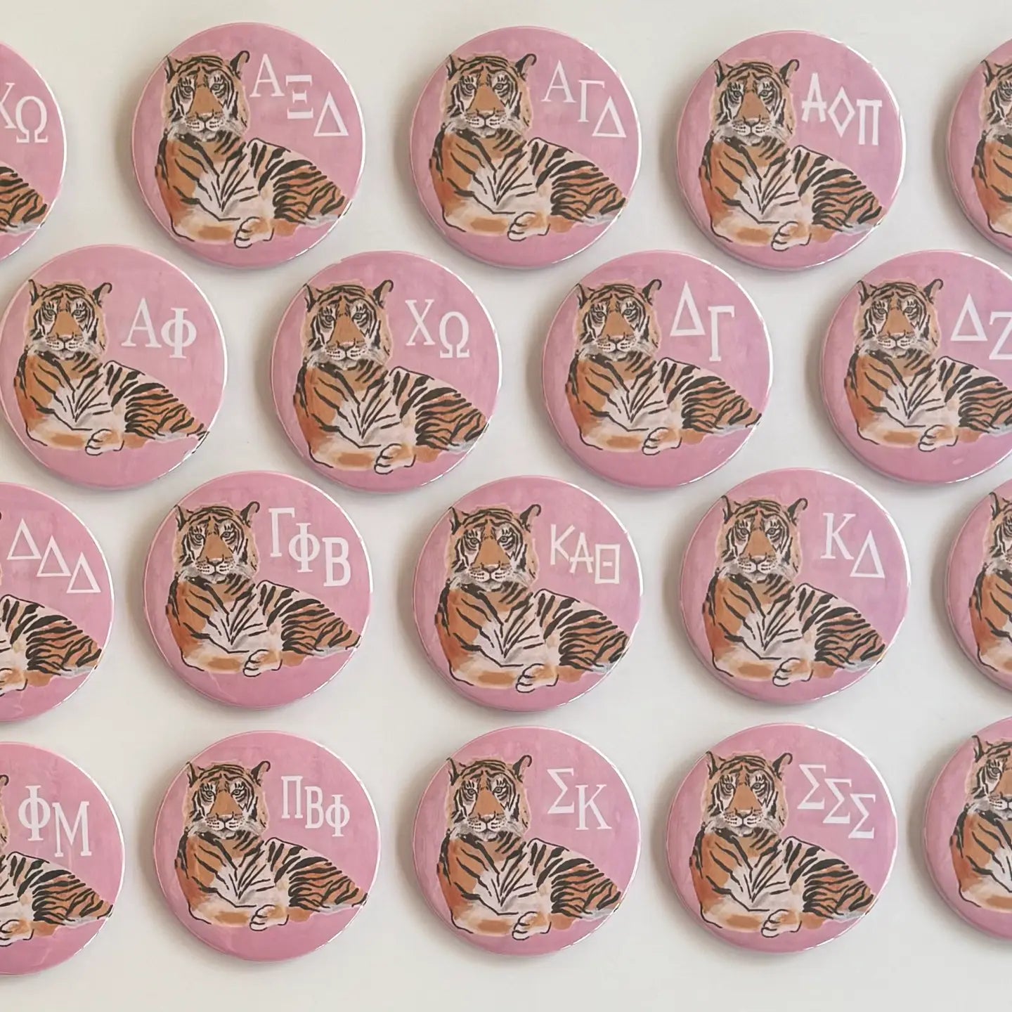 Pink Tiger Sorority Button
