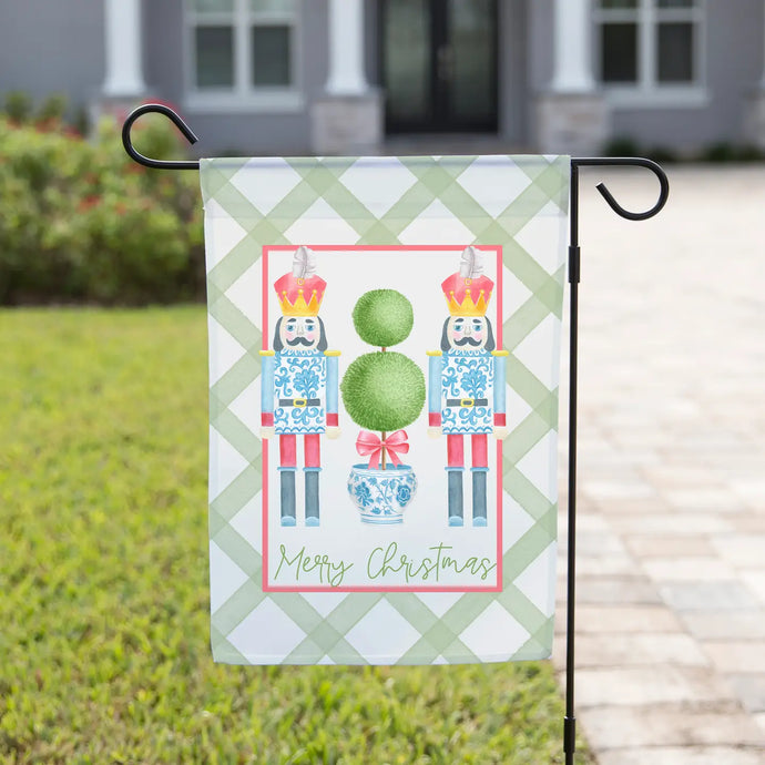 Christmas Garden Flag - Merry Christmas Two Nutcrackers