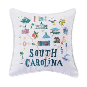 South Carolina Embroidered Pillow