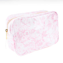 Load image into Gallery viewer, Pink Bow Toile Clear Coated Rectangular Cosmetic