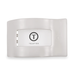 Teleties Coconut White Large Flat Rectangle Clip