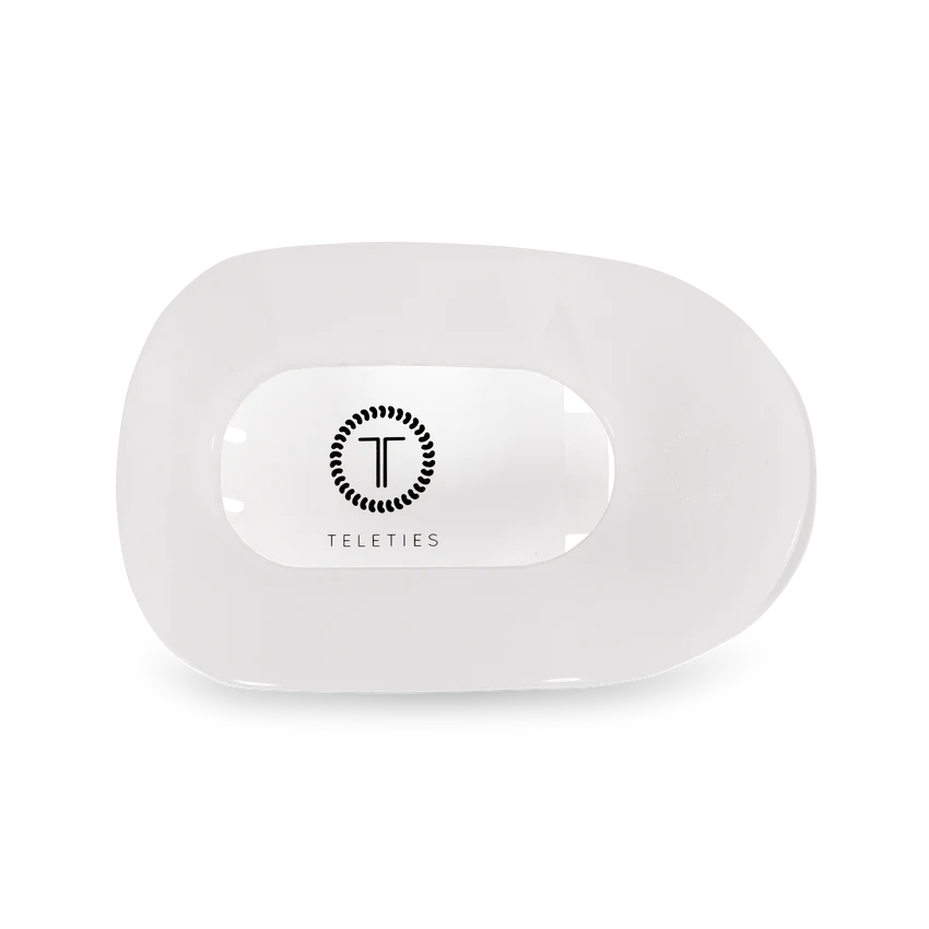 Teleties Coconut White Large Flat Round Hair Clip