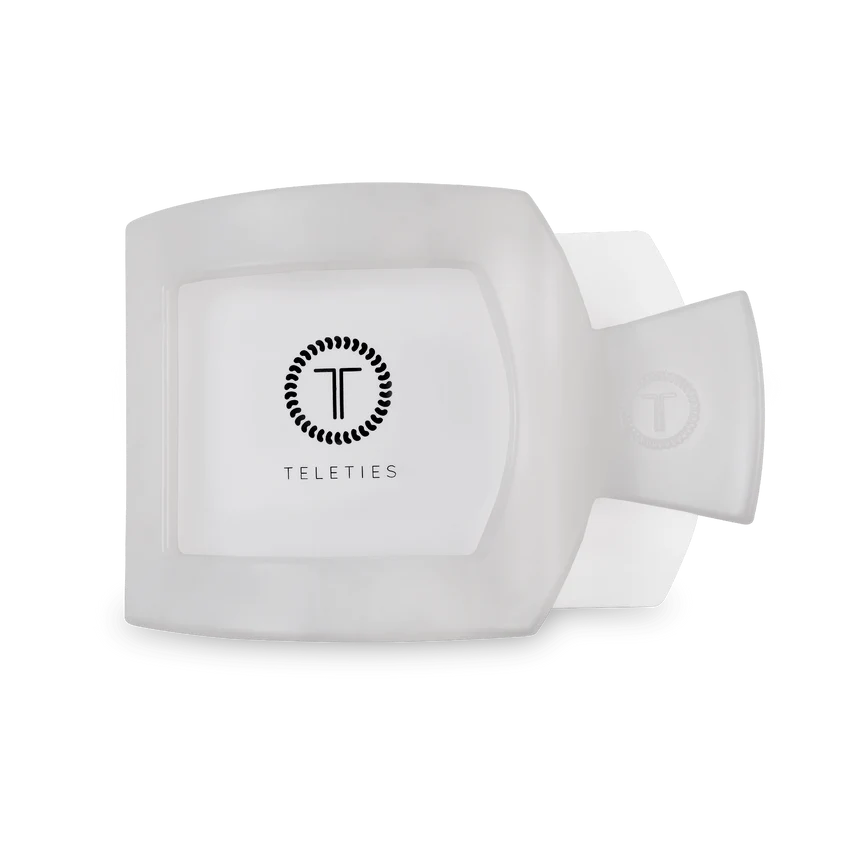 Teleties Coconut White Large Flat Square Clip
