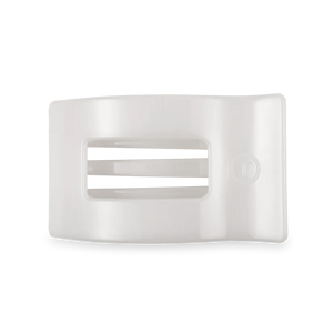 Teleties Coconut White Medium Flat Rectangle Clip