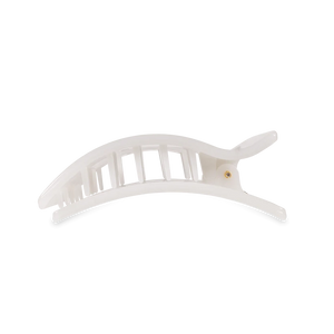 Teleties Coconut White Medium Flat Rectangle Clip