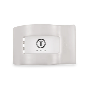 Teleties Coconut White Medium Flat Rectangle Clip