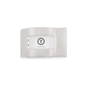 Teleties Coconut White Small Flat Rectangle Clip