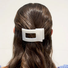 Load image into Gallery viewer, Teleties Coconut White Small Flat Rectangle Clip