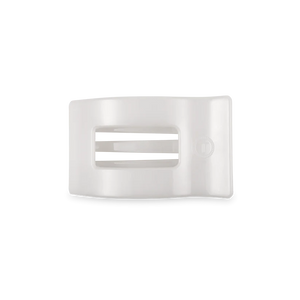 Teleties Coconut White Small Flat Rectangle Clip