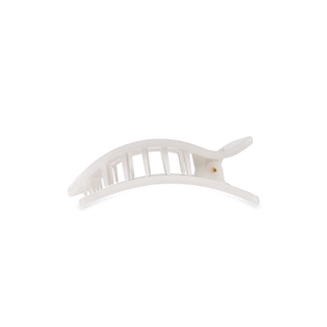 Teleties Coconut White Small Flat Rectangle Clip
