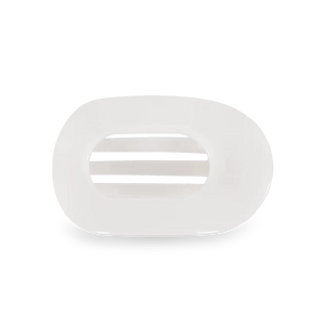 Teleties Coconut White Small Flat Round Clip