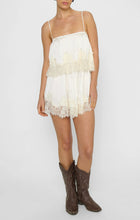 Load image into Gallery viewer, Show Me Your MUMU Emmylou Mini Dress | Ivory Satin With Lace Trim
