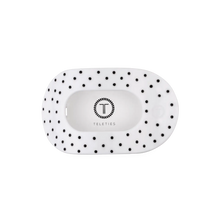 Load image into Gallery viewer, Teleties White Polka Dot Party Medium Flat Round Hair Clip