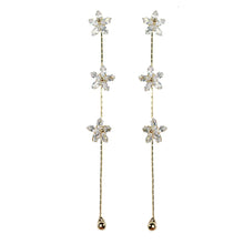 Load image into Gallery viewer, Diamond Daisy Gold Duster Drop Earrings