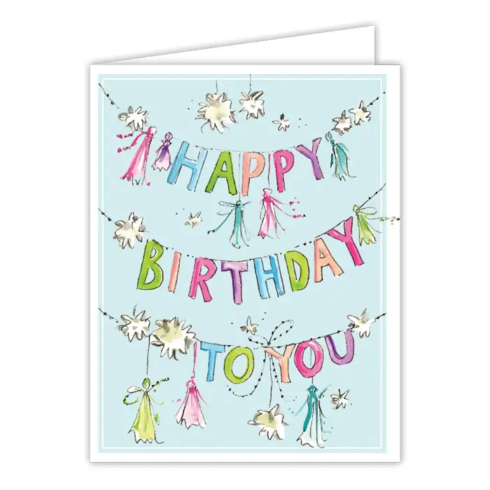 Happy Birthday to You Tassel Banners Greeting Card