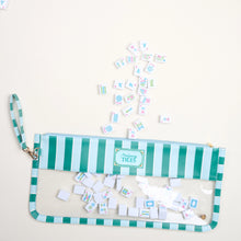 Load image into Gallery viewer, Mahjong Tile Keeper Pouch - Sicily Stripes Teal
