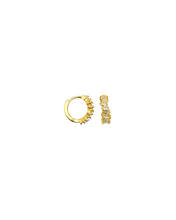 Load image into Gallery viewer, 18K Gold &amp; 925 Silver Baguette Huggie Earrings