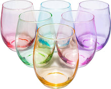 Load image into Gallery viewer, Stemless Colored Wine Glasses