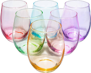 Stemless Colored Wine Glasses