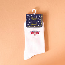 Load image into Gallery viewer, Embroidered Crew Socks - American Flags