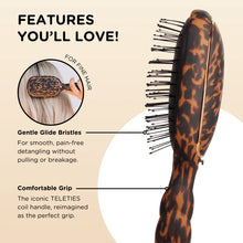 Load image into Gallery viewer, Teleties Detangler Hair Brush for Fine Hair – Tortoise