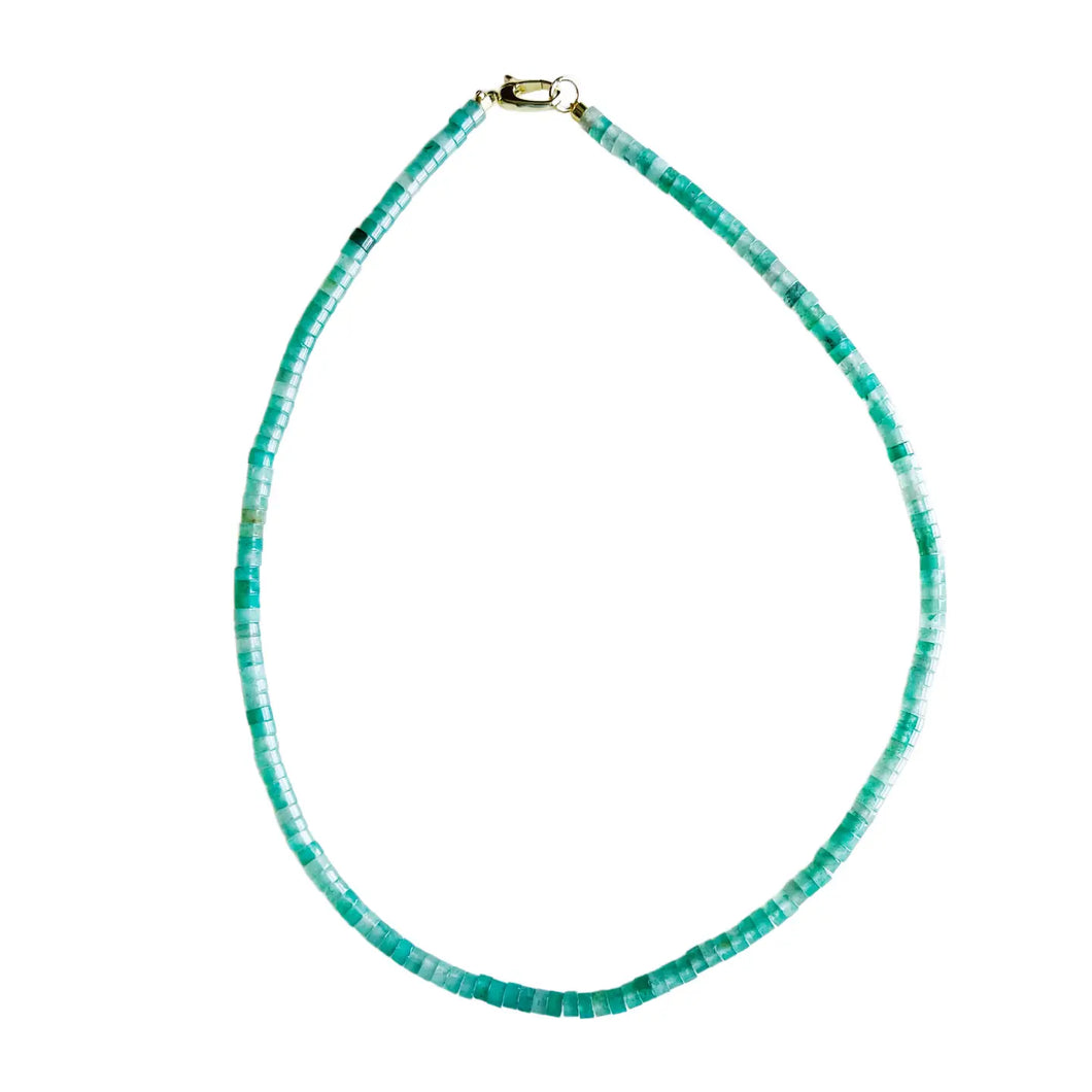 Green Aventurine Sullivan Heishi Gemstone Necklace