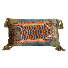 Load image into Gallery viewer, Tibetan Tiger Lumbar Tassel Pillow