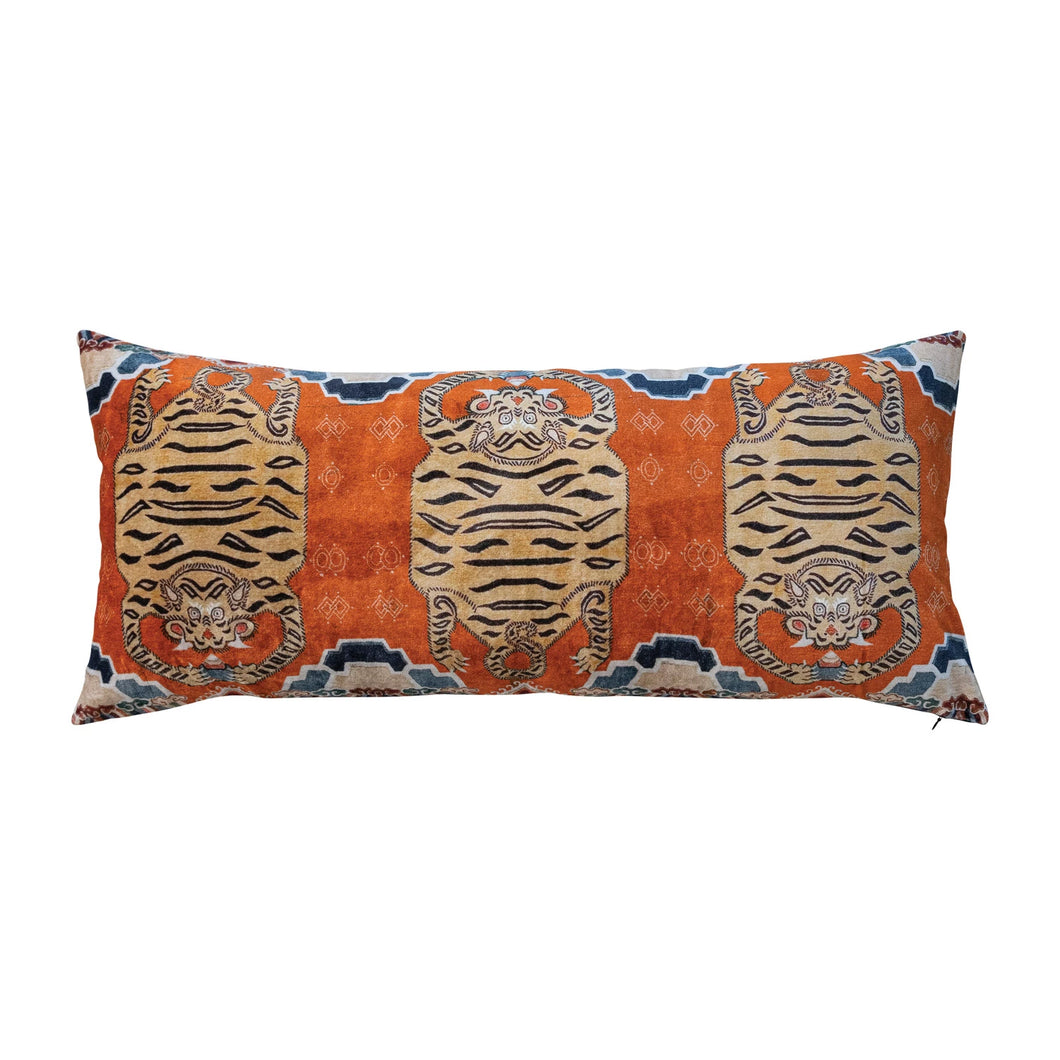 Orange Tibetan Tigers Pillow