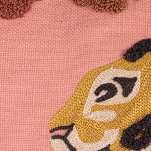 Load image into Gallery viewer, Embroidered Tiger Floral Pillow