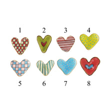 Load image into Gallery viewer, Hand-Painted Stoneware Heart Shaped Magnet