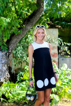 Load image into Gallery viewer, Dottie Hart Charlene Shift Dress - Nassau Night Black with Worth Avenue White Dots