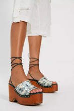 Load image into Gallery viewer, Free People Front Row Wrap Print Clog in Dragonfly Bandana