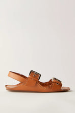 Load image into Gallery viewer, Free People Blossom Buckle Sandal | Luggage Leather