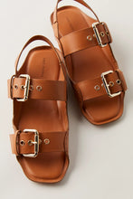 Load image into Gallery viewer, Free People Blossom Buckle Sandal | Luggage Leather