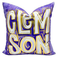 Gold Foil Purple Clemson Pillow