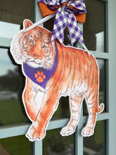 Load image into Gallery viewer, Palmetto Purple &amp; Orange Tiger Door Hanger
