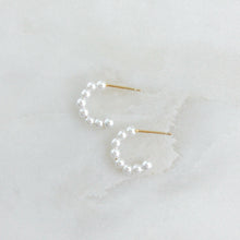 Load image into Gallery viewer, Mini Pearl Hoops