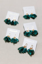 Load image into Gallery viewer, Peacock Feather Statement Tassel Earrings