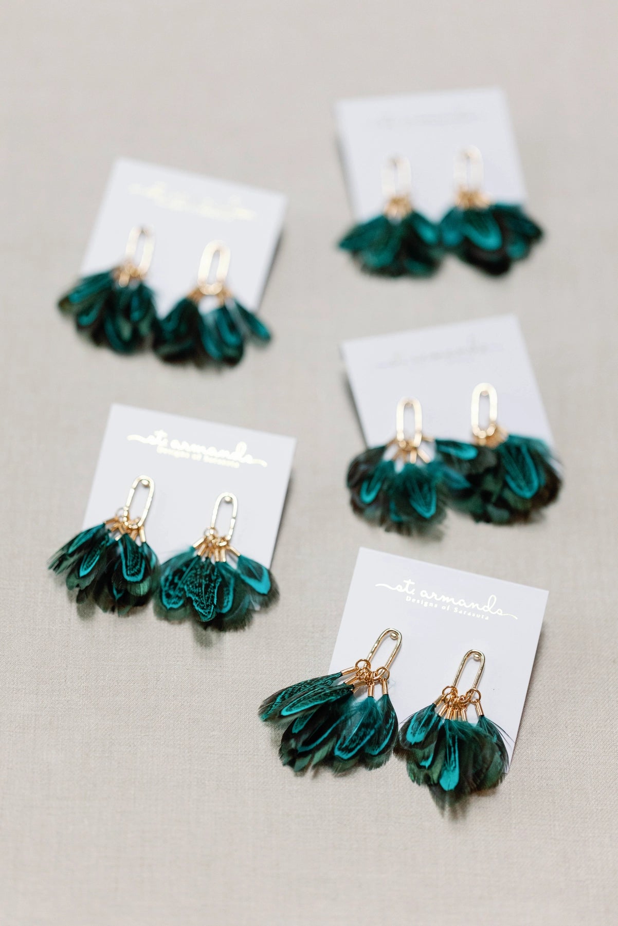 Peacock Feather Statement Tassel Earrings