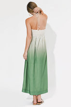 Load image into Gallery viewer, Adelyn Rae Celine Ombre Halter Maxi Dress | Green/Cream