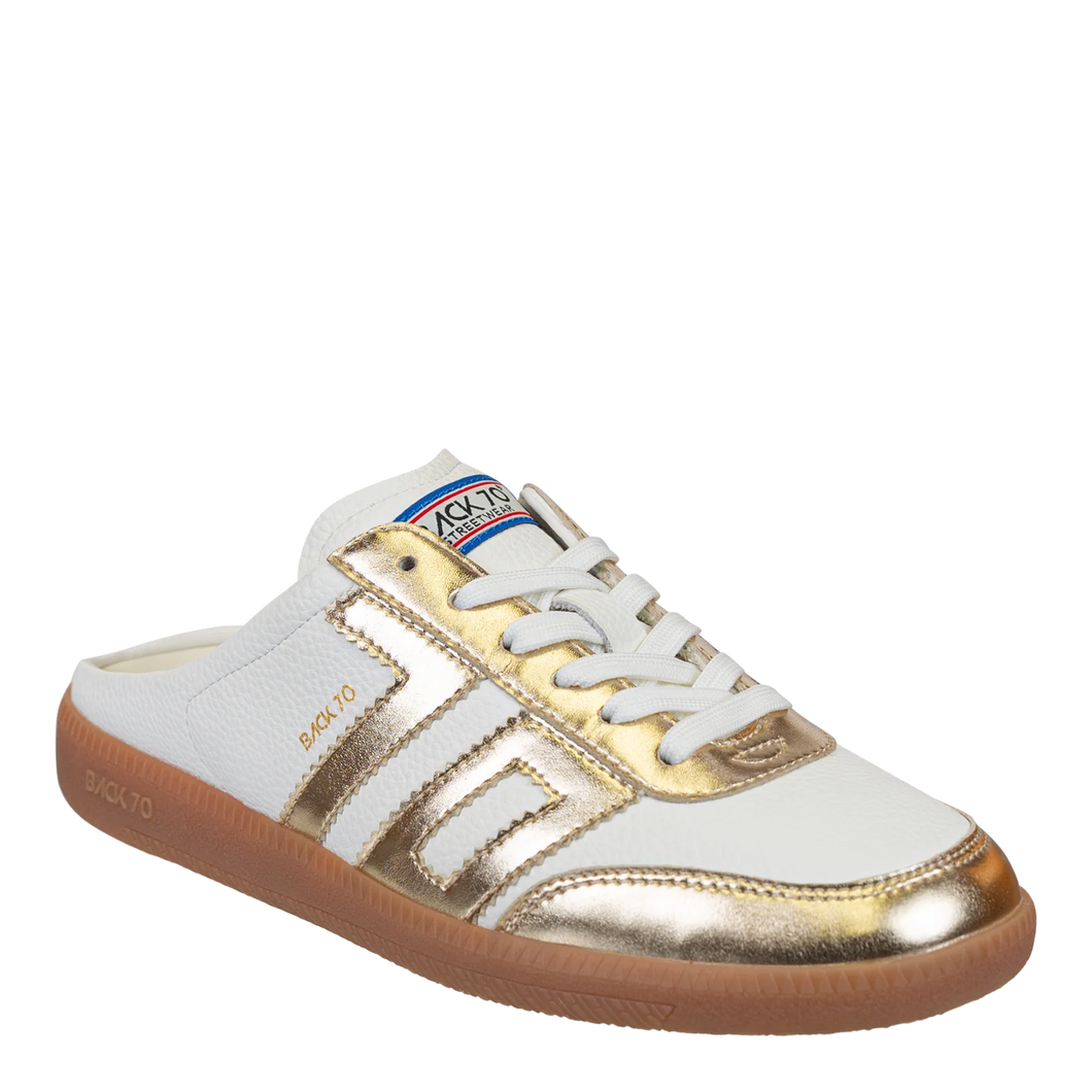 Back 70 Easter in Metallic Gold Backless Sneakers