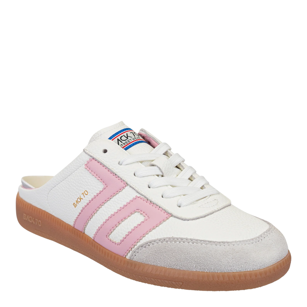 Back 70 Easter in White Pink Backless Sneakers