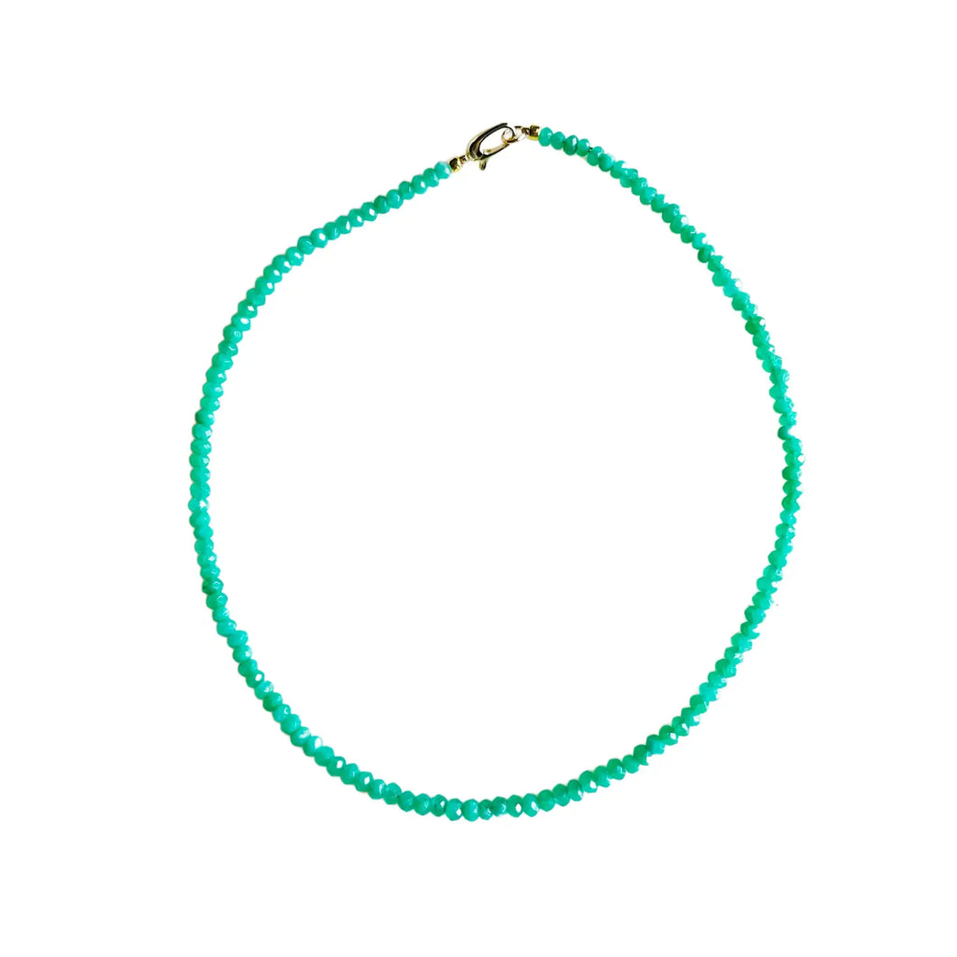 Sea Green Dainty Candy Gemstone Necklace