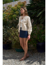 Load image into Gallery viewer, Moon River Tied Front Embroided Jacket | Ivory