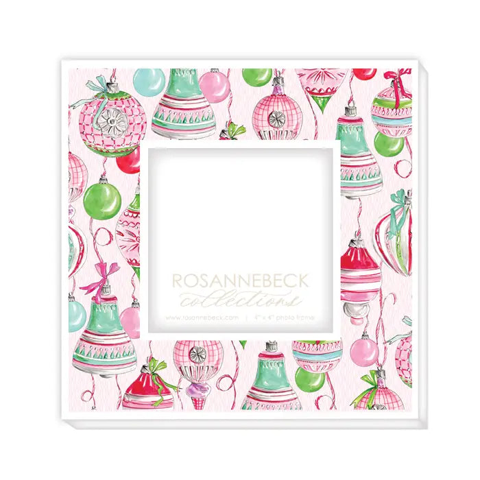 Handpainted Pink And Green Vintage Hanging Ornaments Frame