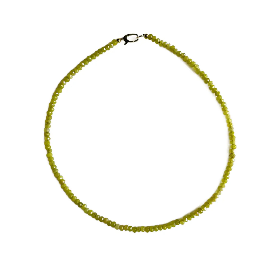 Lemon Jade Dainty Candy Gemstone Necklace