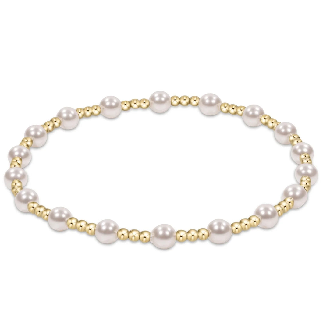 enewton egirl Classic Sincerity Pattern 4mm Bead Bracelet - Pearl