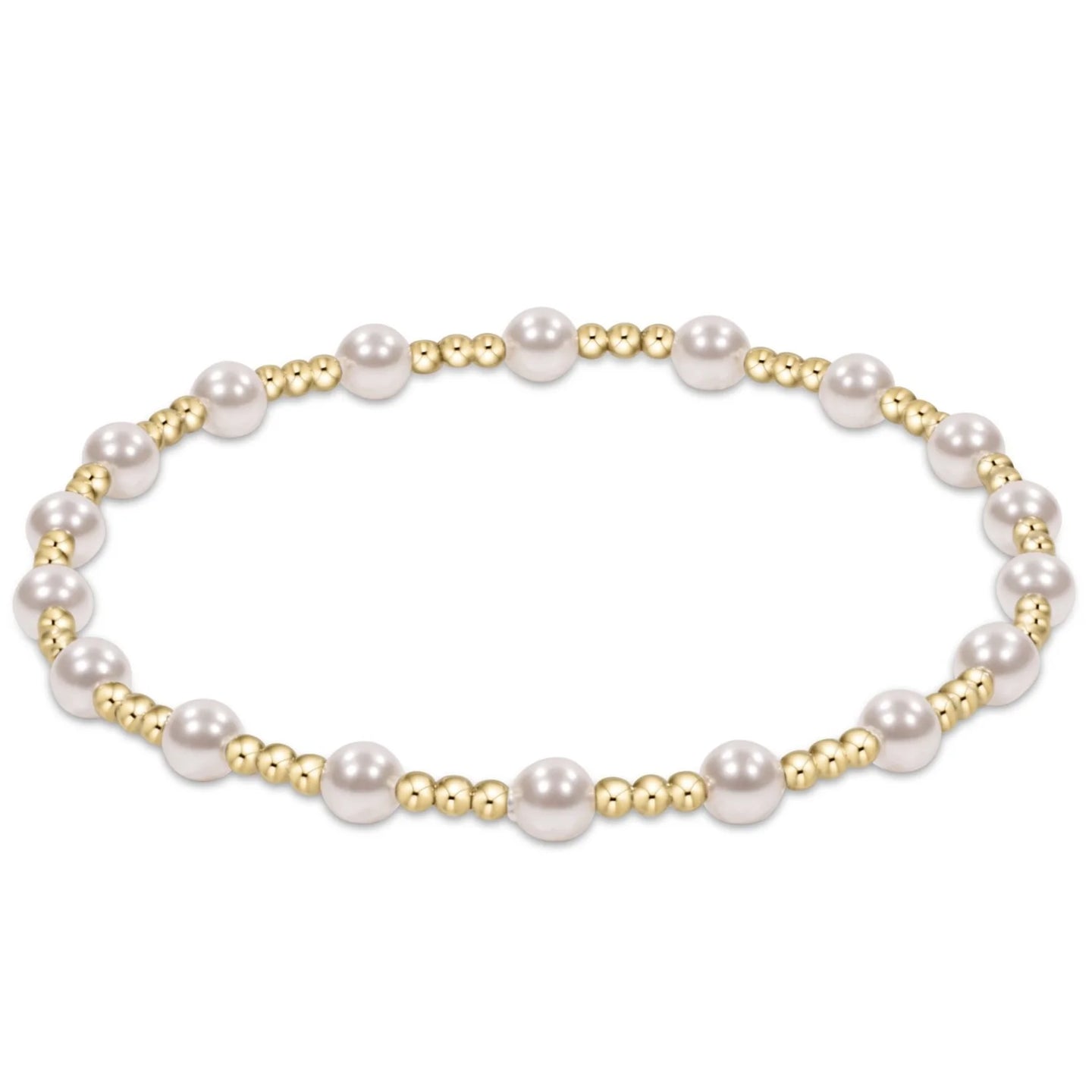 enewton egirl Classic Sincerity Pattern 4mm Bead Bracelet - Pearl