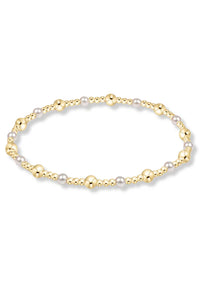 enewton Classic Gold Sincerity Pattern 4mm Bead Bracelet - Pearl