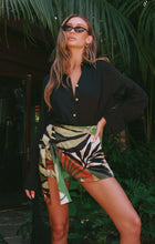 Load image into Gallery viewer, Show Me Your MUMU Iva Bow Skirt | Caribbean Palms Luxe Satin